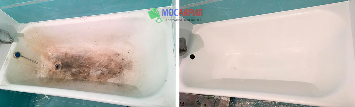 Восстановления ванны в Нахабино (до и после)
