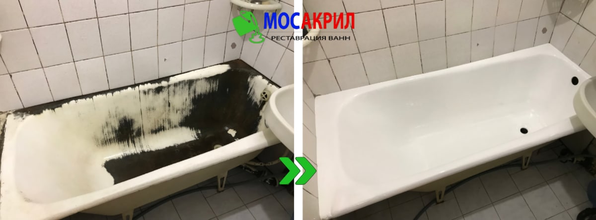 Реставрация ванны акрилом в Новокосино