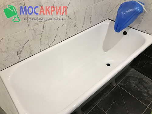 Реставрация ванны жидким акрилом в Троицке